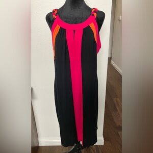 Spense Black Orange Pink Sheath Dress Braided Summer Cocktail Casual XL